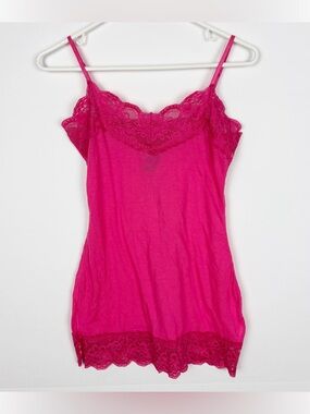 Rue 21 Camisole Top Size Small Pink Lace Romantic Feminine Y2K Cottagecore
